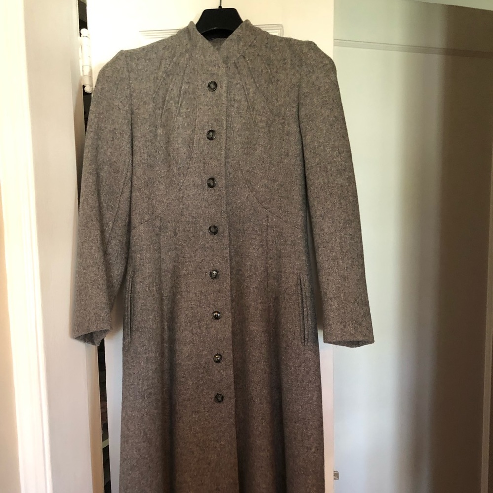 Ladies Light Grey Wool Coat
